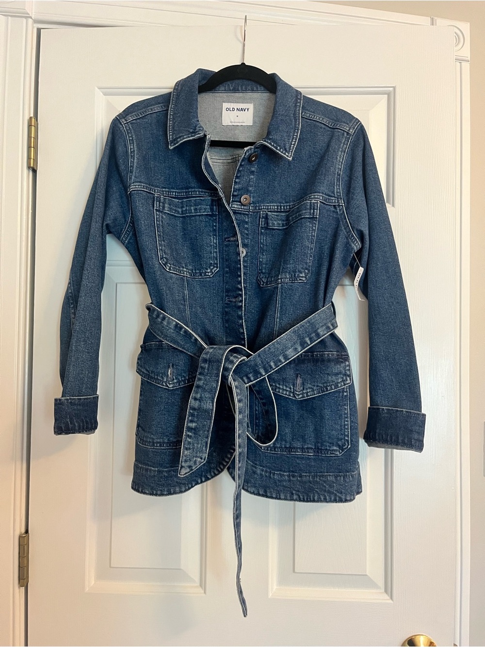 Old Navy Blue Denim Tie-Waist Jean Jacket